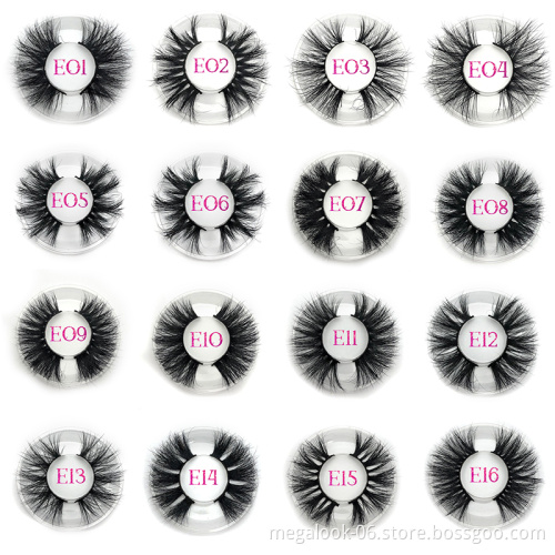 25MM 100% Handmade Natural Thick Eye Lashes Wispy Makeup Extension Tools 5D Mink Hair Volume Soft False Eyelashes